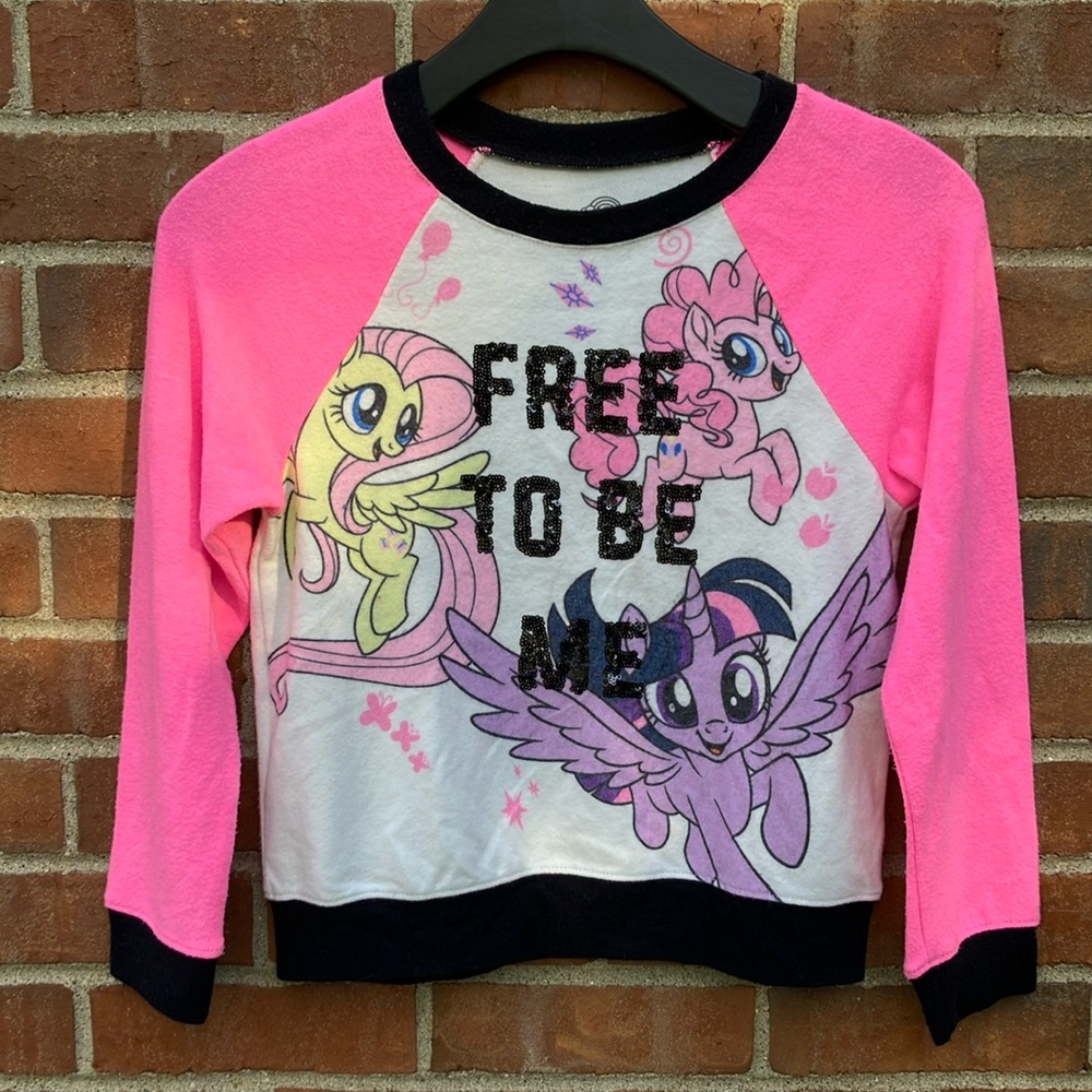 EUC Sz M (10/12) My Little Pony raglan sleeve soft knit long sleeve shirt top
